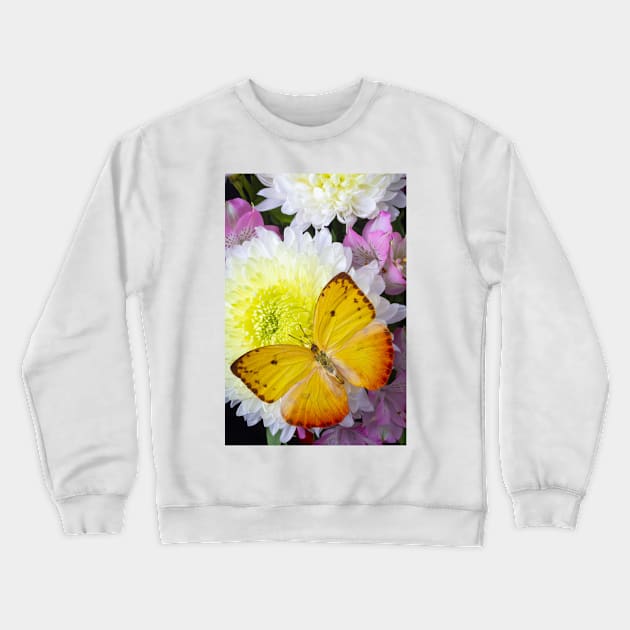 Large Yellow Butterfly On With Mum Crewneck Sweatshirt by photogarry